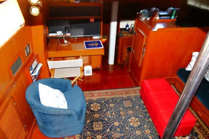 Slide: The Image of Luxurious 1982 Ta Shing Mason 63 yacht interior with elegant seating and nautical decor. - 2
