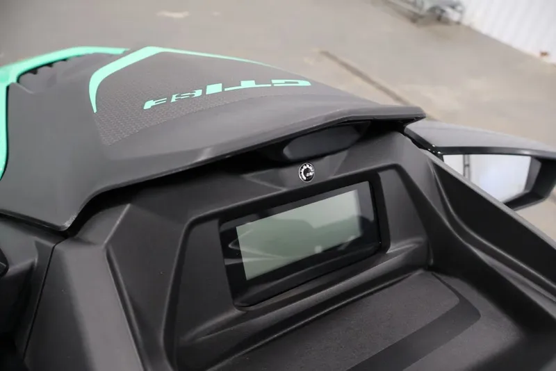 Slide: The Image of 2026 Sea-Doo GTI SE 130 dashboard with digital display and sleek design. - 13