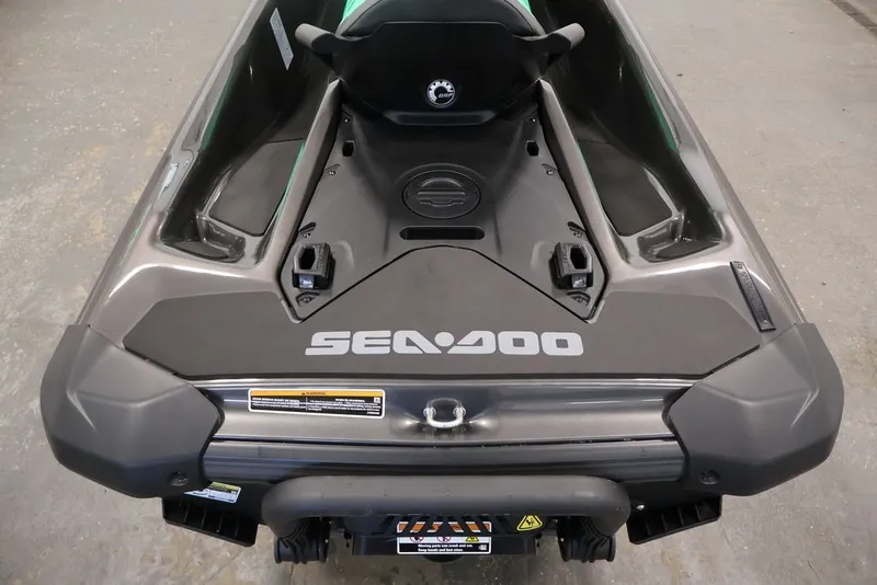 Slide: The Image of 2026 Sea-Doo GTI SE 130 jet ski, rear view, showcasing sleek design and branding. - 17