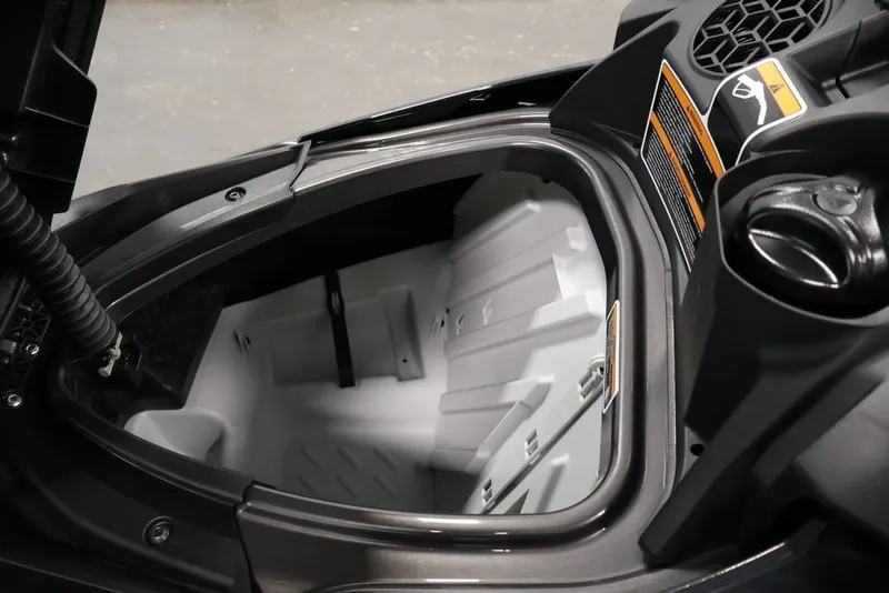 Slide: The Image of 2026 Sea-Doo GTI SE 130 storage compartment, open view, showcasing interior design. - 10