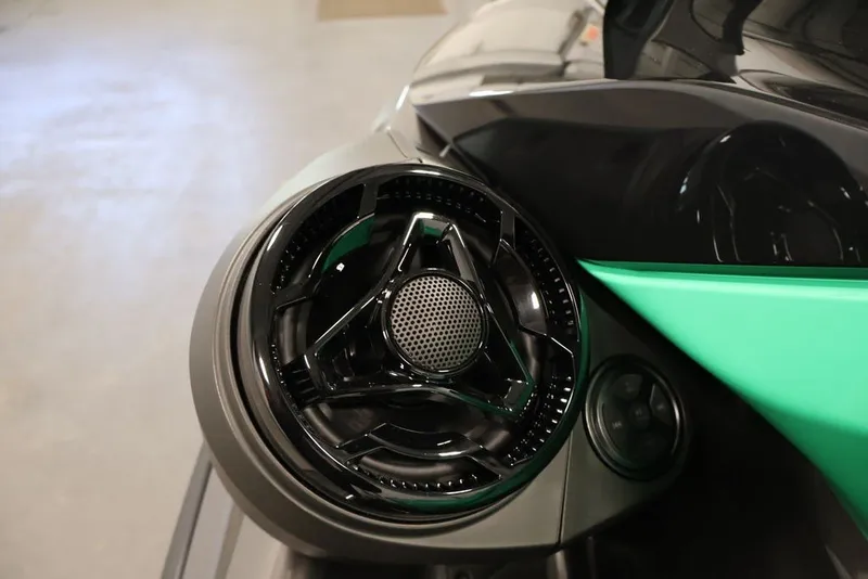 Slide: The Image of Close-up of 2026 Sea-Doo GTI SE 130 speaker detail, showcasing sleek design. - 8