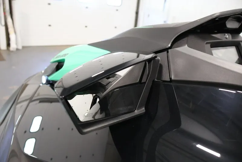 Slide: The Image of Close-up of 2026 Sea-Doo GTI SE 130 mirror and sleek design details. - 11