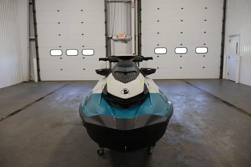 Slide: The Image of 2026 Sea-Doo GTI SE 170 jet ski in a garage, front view. - 10