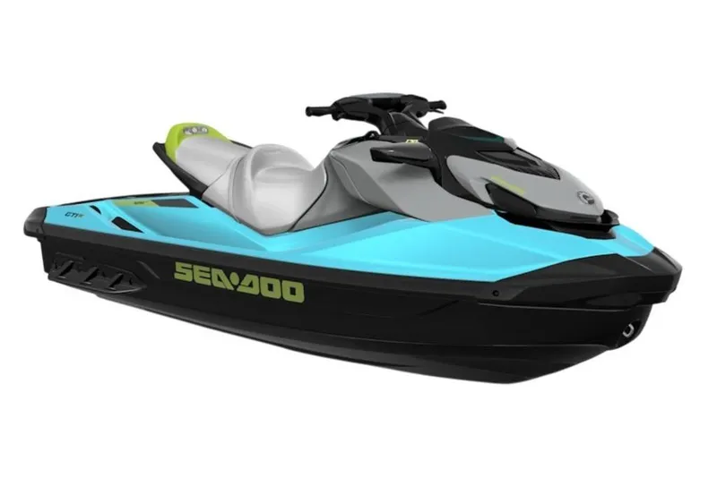 Slide: The Image of 2026 Sea-Doo GTI SE 170 jet ski in vibrant blue and gray design. - 21
