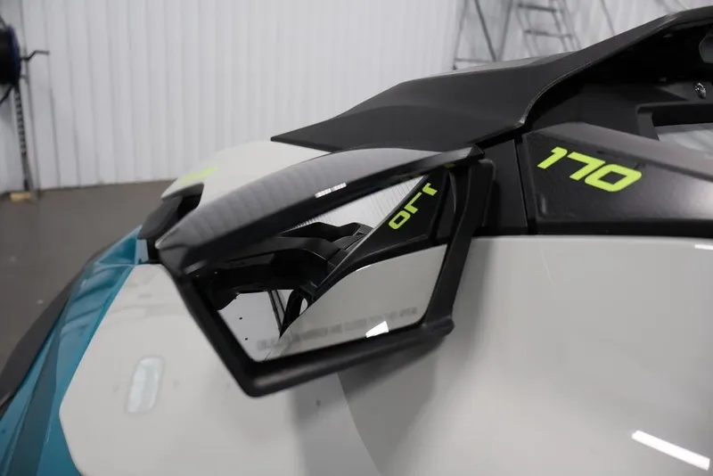 Slide: The Image of 2026 Sea-Doo GTI SE 170 close-up, showcasing sleek design and vibrant detailing. - 22