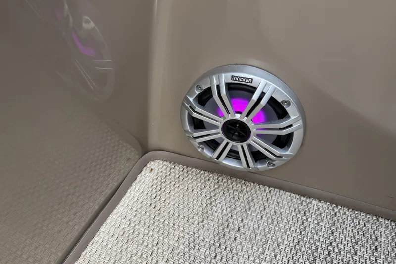 Slide: The Image of Speaker with purple LED light on 2019 Bennington 23 SX Entertainment boat. - 13