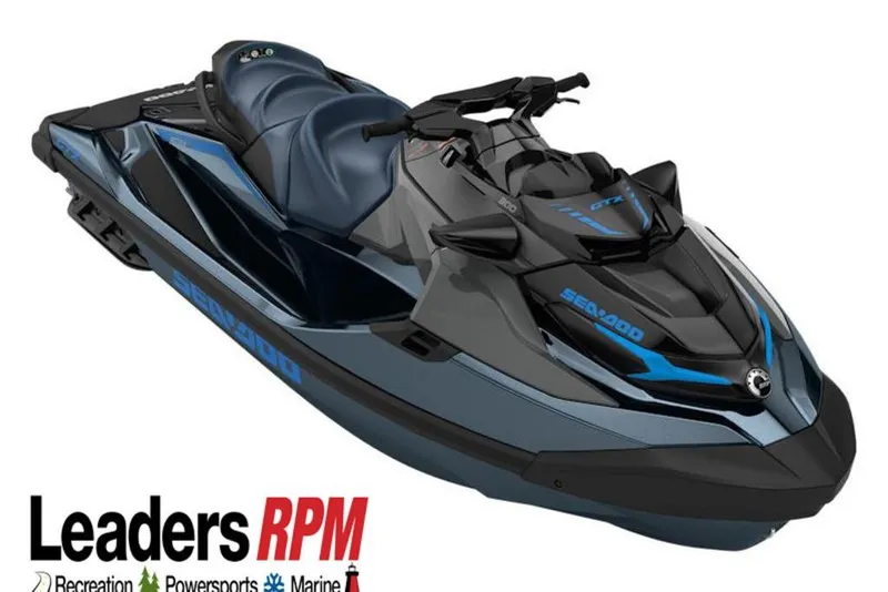 The Image of 2026 Sea-Doo GTX 300 jet ski in sleek black and blue design, Leaders RPM branding. - 1