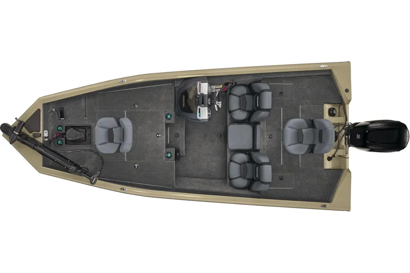 Slide: The Image of 2026 Tracker Pro Team 175 TXW Tournament Edition fishing boat, top view, spacious seating. - 3