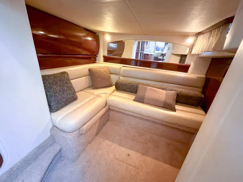 Slide: The Image of Luxurious interior of 2008 Sea Ray Sundancer yacht with plush seating and elegant design. - 18