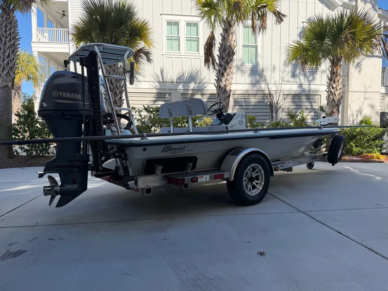 Slide: The Image of 2021 Maverick 17 HPX-S boat with Yamaha engine on trailer. - 4