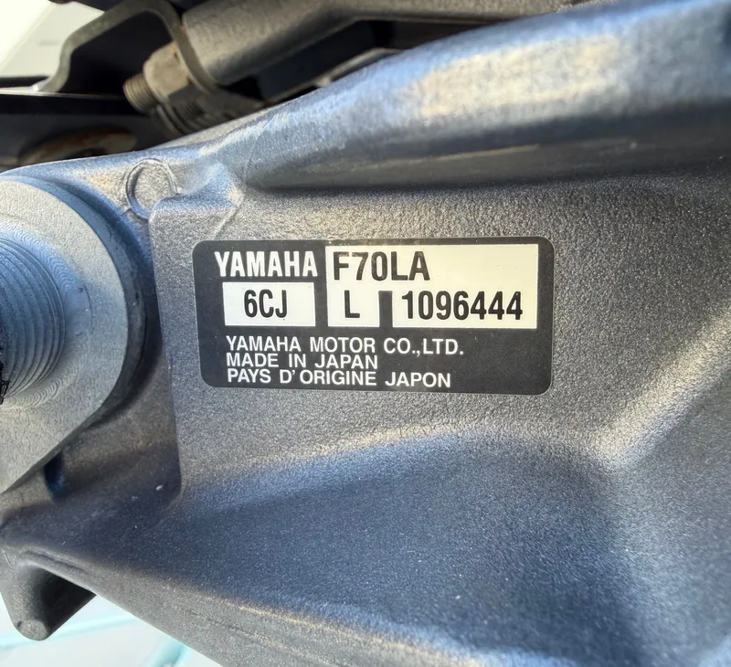Slide: The Image of Yamaha F70LA engine label on Maverick 17 HPX-S 2021. - 41
