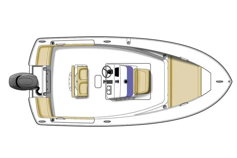Slide: The Image of Manufacturer Provided Image: Top view of 2020 Scout 195 Sportfish boat layout. - 32