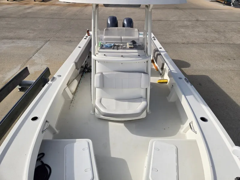 Slide: The Image of Parker 2500 Special Edition boat, 2021, on a parking lot. - 14