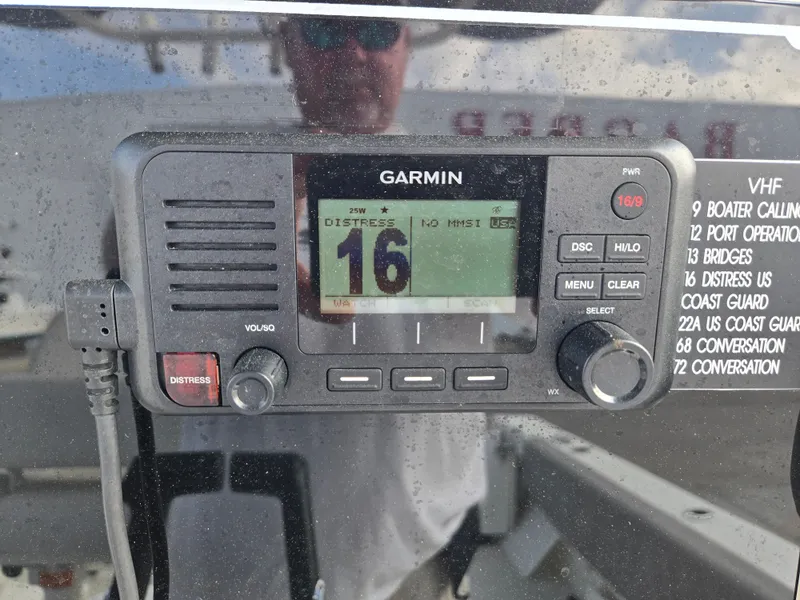 Slide: The Image of Garmin VHF radio on Parker 2500 Special Edition, 2021 model. - 5