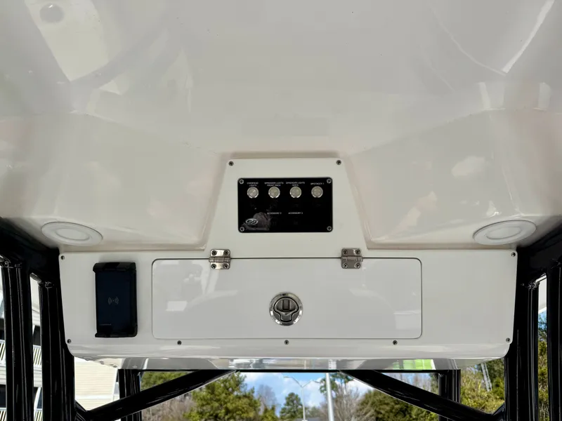 Slide: The Image of Interior view of 2021 Sea Fox 228 Commander console. - 11