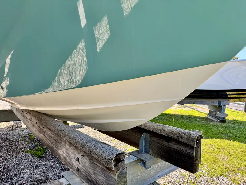 Slide: The Image of Hull of a 2021 Sea Fox 228 Commander boat on a trailer. - 22