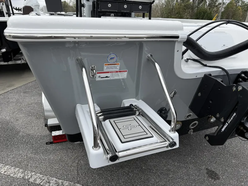 Slide: The Image of 2026 Sea Pro 250 Bay boat with swim ladder and motor mount. - 4