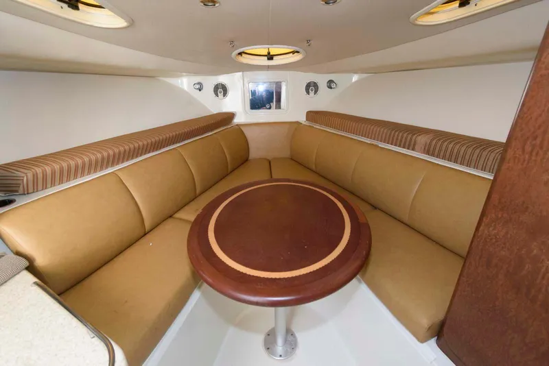Slide: The Image of 2008 Hydra-Sports Vector 3500 VX cabin with cozy seating and round table. - 17