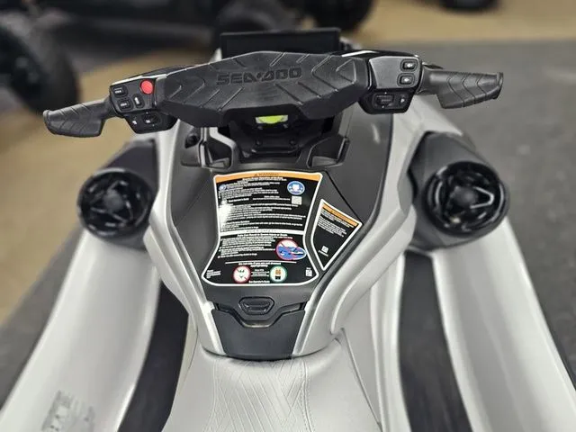 Slide: The Image of Close-up of Sea-Doo GTX 2026 handlebars and controls. - 14