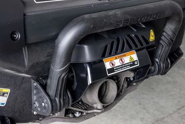 Slide: The Image of Close-up of Sea-Doo GTI SE 130 exhaust, 2026 model. - 7