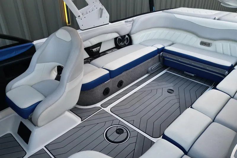 Slide: The Image of 2017 Malibu Wakesetter 25 LSV interior with luxurious seating and modern design. - 12