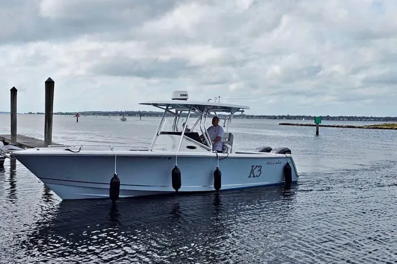 The Image of 2020 Release 301 RX boat on water with cloudy sky background. - 1