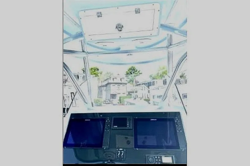 Slide: The Image of Interior view of a 2020 Release 301 RX boat cockpit. - 5