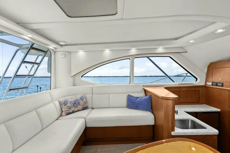 Slide: The Image of Luxurious interior of 2013 Tiara Yachts 3900 Convertible with ocean view. - 5