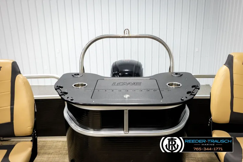 Slide: The Image of 2019 Lowe SF 212 Sport Fish boat interior with fishing station and seating. - 22