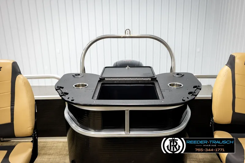 Slide: The Image of 2019 Lowe SF 212 Sport Fish boat interior with seating and fishing station. - 23