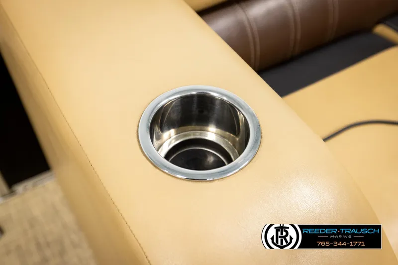 Slide: The Image of Cup holder on beige seating of 2019 Lowe SF 212 Sport Fish boat. - 39