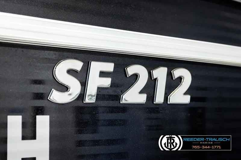Slide: The Image of 2019 Lowe SF 212 Sport Fish boat model emblem with Reeder-Trausch Marine logo. - 49