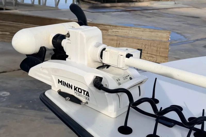 Slide: The Image of Minn Kota Terrova trolling motor on 2014 East Cape Vantage VHP boat. - 12