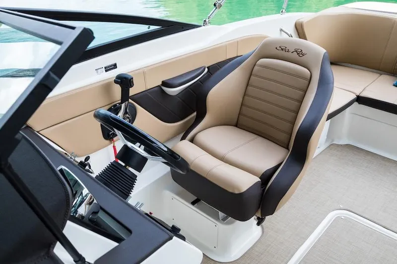 Slide: The Image of Blue 2021 Sea Ray SPX 210 boat with logo on the side. - 7