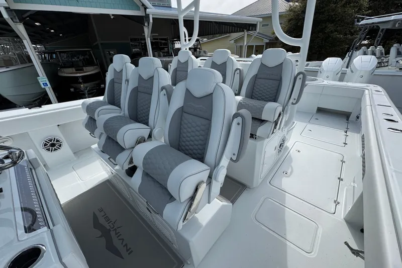 Slide: The Image of Luxurious seating on 2026 Invincible 46 Catamaran, featuring sleek design and premium materials. - 25
