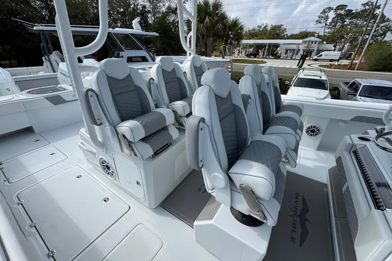 Slide: The Image of Luxurious seating on 2026 Invincible 46 Catamaran, featuring modern design and comfort. - 28
