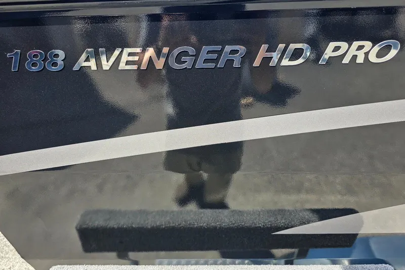 Slide: The Image of 2026 Smoker Craft Avenger 188 HD Pro boat model nameplate. - 2