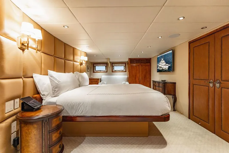 Slide: The Image of Luxurious bedroom on a Custom Crystal Yacht, built in 2009. - 17