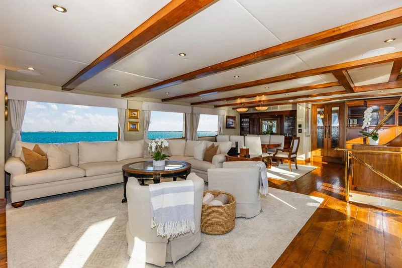 Slide: The Image of Luxurious yacht interior with plush seating, ocean views, and modern decor, Crystal Yachts 2009. - 8