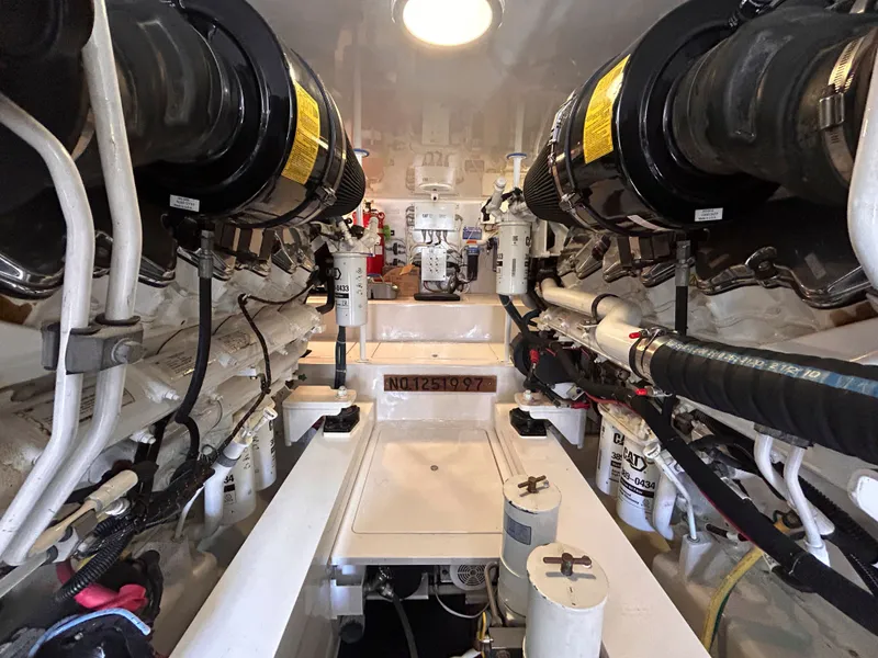 Slide: The Image of Engine room of a 2014 Viking ENC FB boat with complex machinery. - 20