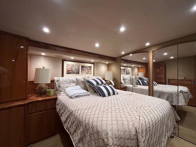 Slide: The Image of Luxurious bedroom on a 2014 Viking ENC FB yacht. - 27