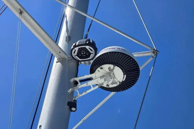 Slide: The Image of Mast and rigging of 2008 Fountaine Pajot Salina 48 Evolution against clear blue sky. - 12