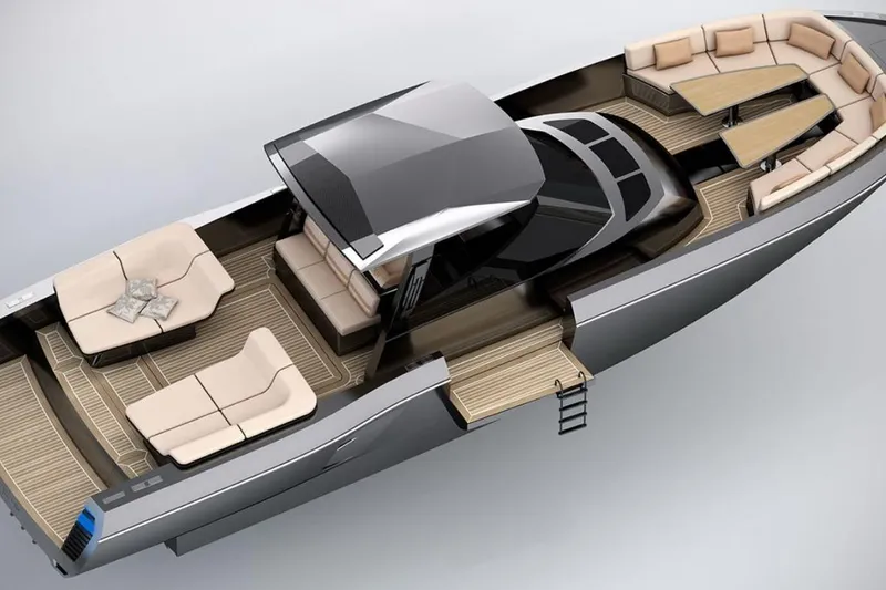 Slide: The Image of Luxury CNM Continental Tender 2027 yacht with sleek design and spacious seating areas. - 3
