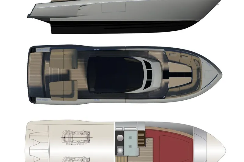 Slide: The Image of Top and side views of 2027 CNM Continental Tender yacht design. - 4