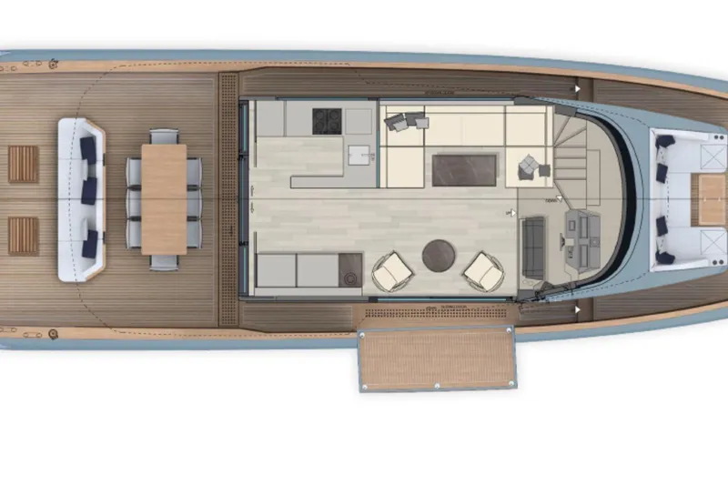 Slide: The Image of Top view of 2027 Solaris Power 70 GRAND COUPE yacht interior layout. - 11