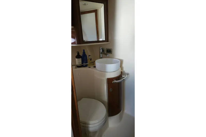 Slide: The Image of Compact bathroom in 2008 Sea Ray 40 Sundancer yacht with modern fixtures. - 34