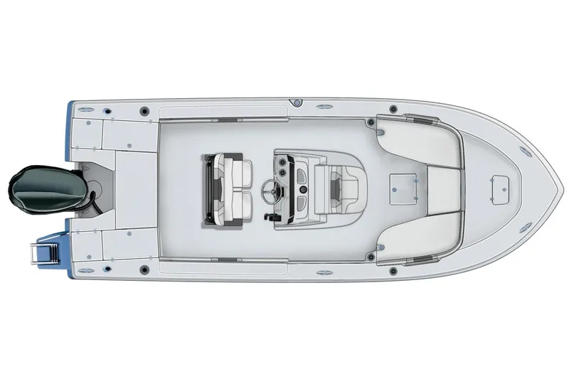 Slide: The Image of Manufacturer Provided Image: Top view of 2026 Robalo 226 Cayman boat layout with seating and engine. - 12