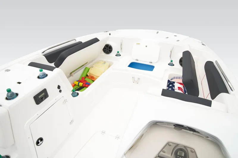 Slide: The Image of Manufacturer Provided Image: 2025 Tahoe 2150 boat interior with seating, storage, and accessories. - 41