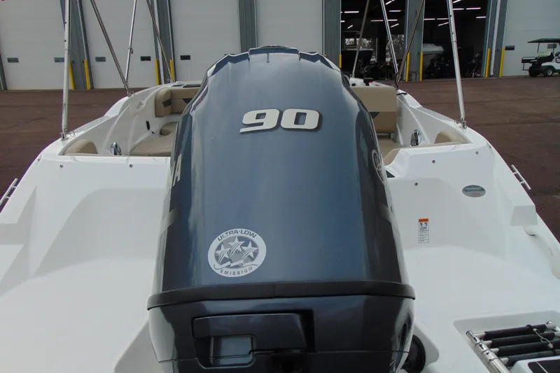 Slide: The Image of 2023 Hurricane SunDeck Sport 185 OB boat with 90 HP outboard engine. - 7
