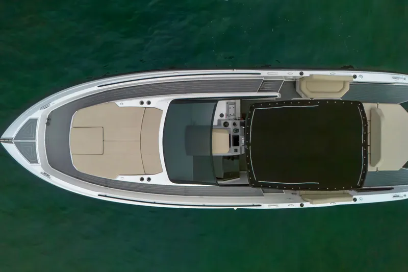 Slide: The Image of Overhead view of 2023 Rio Yachts Daytona 34 on water. - 4